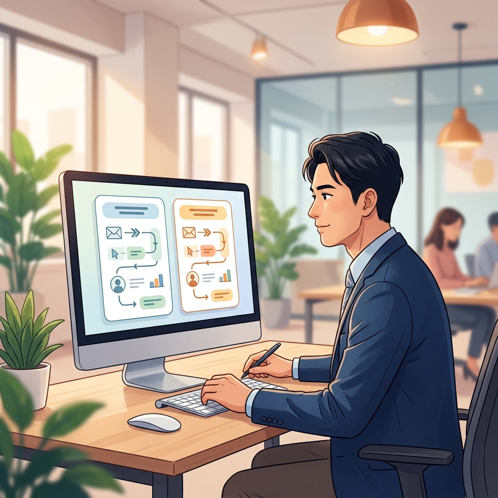 【簡単】ChatGPTでビジネスメールを作成するプロンプトとテンプレートに関する全体的な概念を解説するイメージ画像