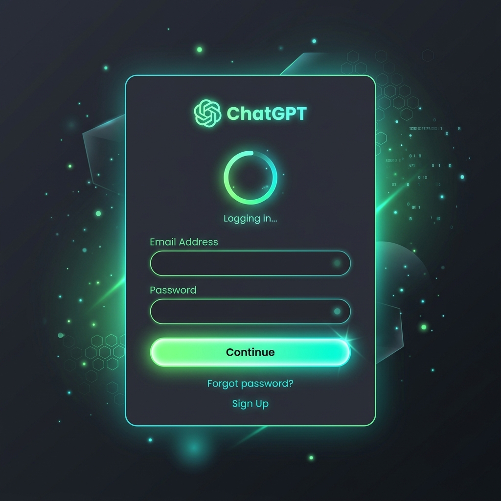 【解決】ChatGPTのログイン画面でぐるぐる回り進まない時の原因と対策 - ChatGPTのログイン画面でぐるぐる回り続けて進まない現象の原因 の解説イメージ