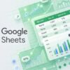 Googleスプレッドシートの公式ロゴマークとスプレッドシート画面